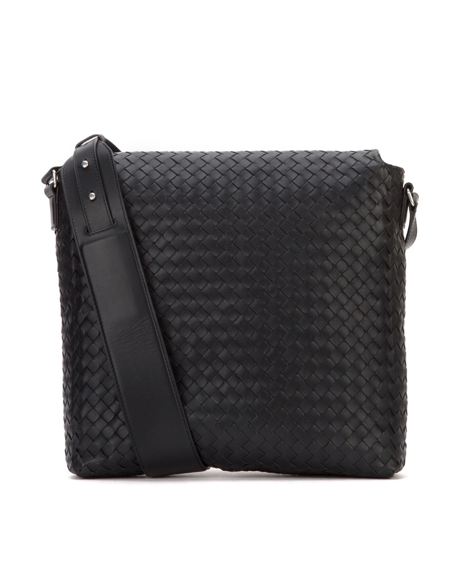 Bottega Veneta 男士 黑色Intrecciato编织斜包

长度：30cm，宽度：10cm，高度：34详情图1