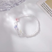 Korean vintage handmade beaded vintage butterfly bracelet Colored crystal butterfly