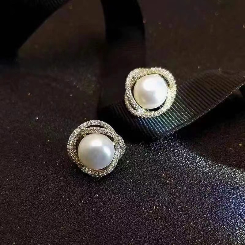 微镶锆石珍珠耳环2021年新款潮轻奢高级感耳饰品女夏网红气质耳钉细节图