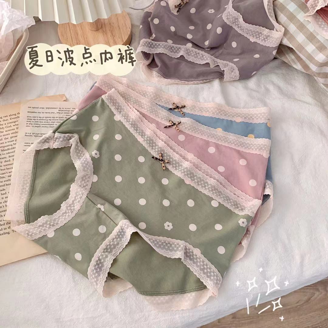 Cute pure cotton printed underpants for teenage girls details Picture