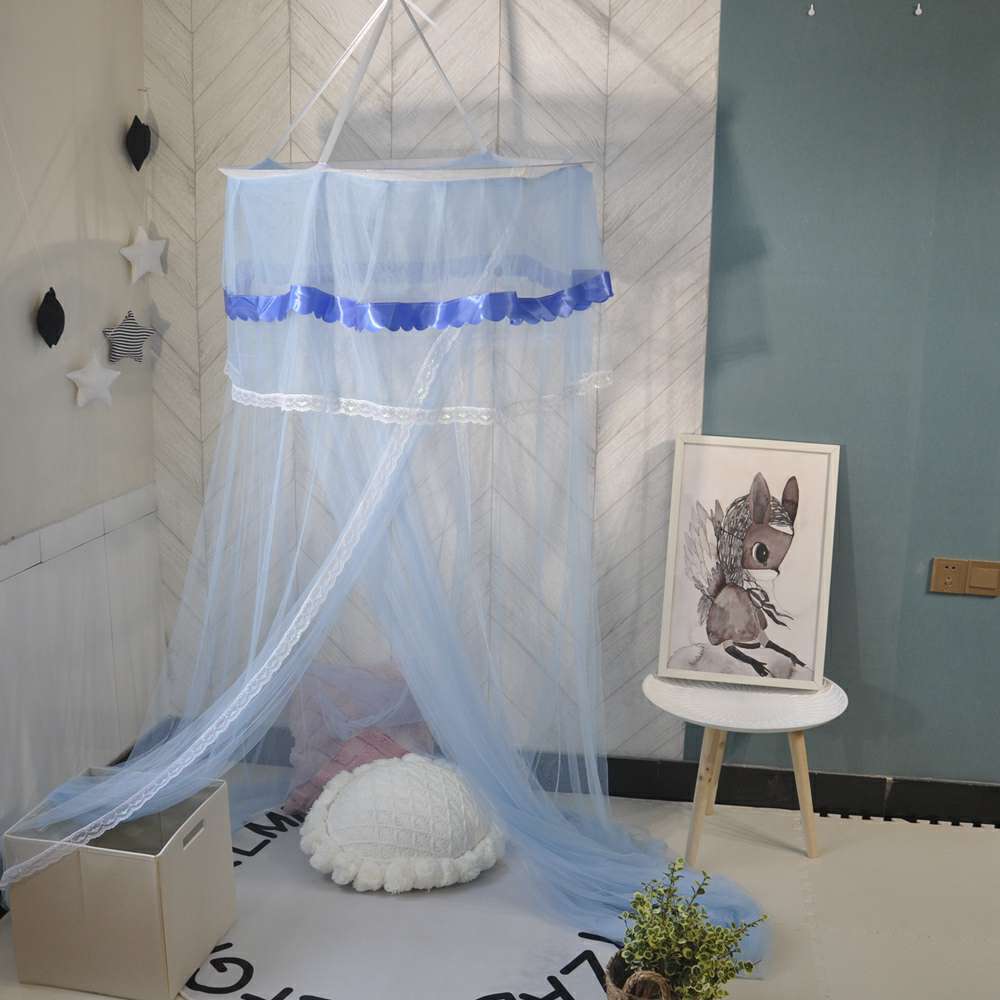 外贸通用现代简约宫廷圆形一体式蚊帐吊顶公主蚊帐细节图