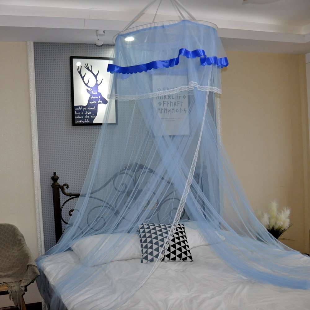 外贸通用现代简约宫廷圆形一体式蚊帐吊顶公主蚊帐详情图4