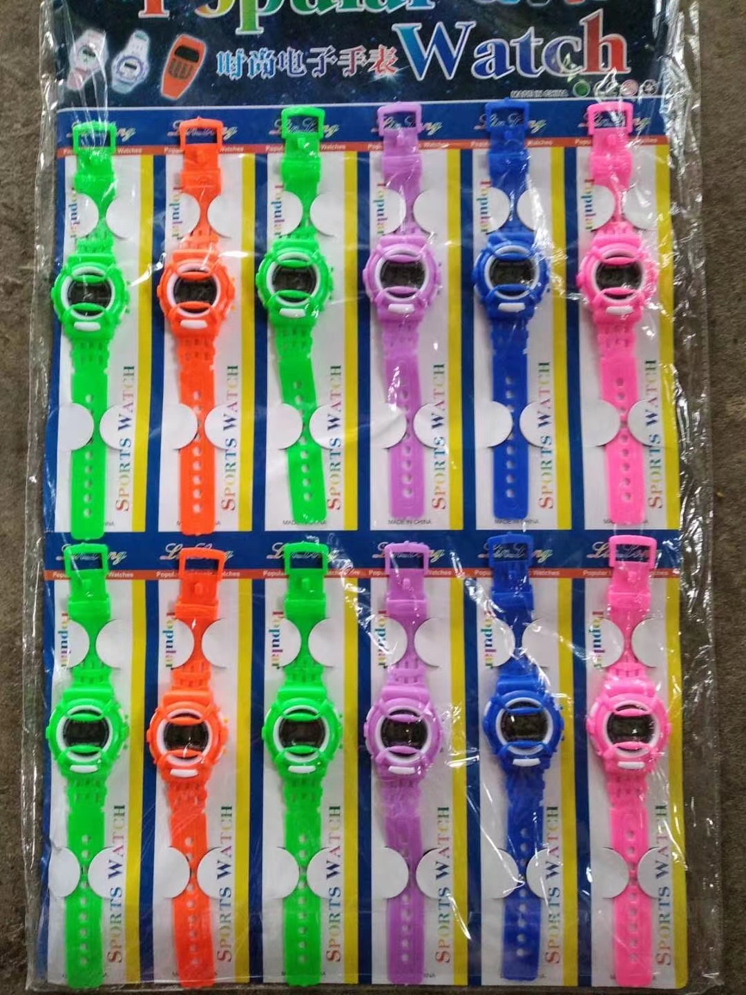 12入吊板学生时尚卡通彩色电子手表灯光夜光驱蚊运动手机手表小礼品赠品产品图