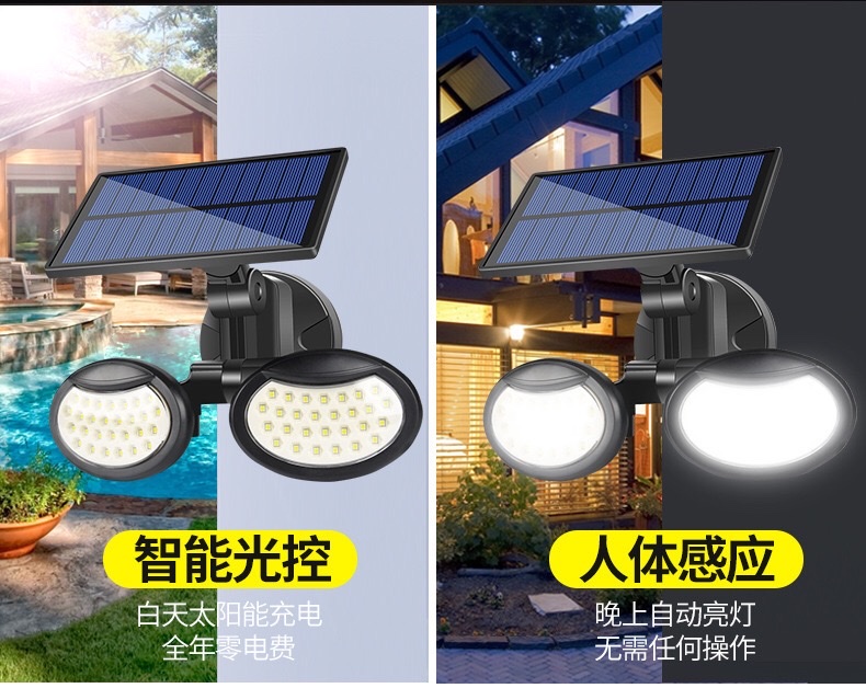 Human body sensor, solar wall lamp, solar door lamp, sensor wall lamp, solar outdoor wall lamp, garden and courtyard lamp, human body sensor, new rural street lamp, waterproof solar lamp, outdoor Item Picture
