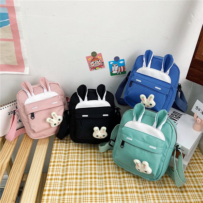 韩版新款帆布小包 兔子玩偶儿童包时尚女包韩版风范女士斜跨包包