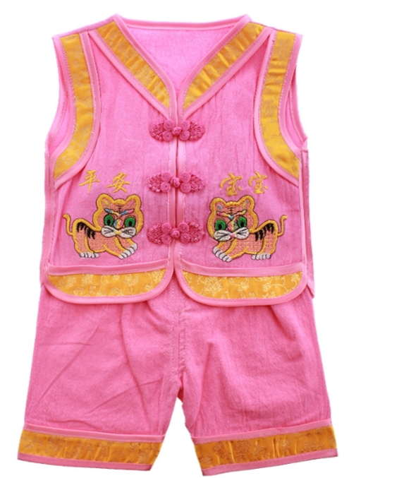 精致全棉舒适婴幼儿唐装刺绣老虎平安宝宝背心套装，宝宝衣服详情图1