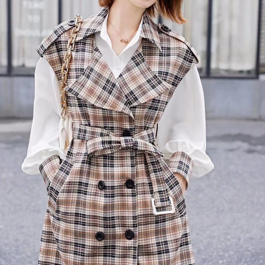 时尚潮流休闲修身显型独创粉格子西装领