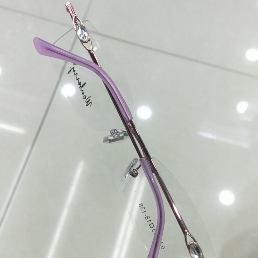 No prescription for pink rimless glasses