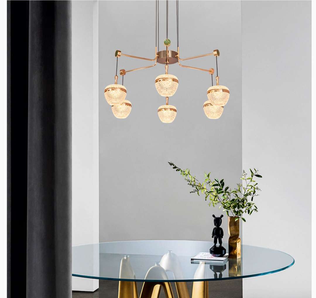Iron art living room and dining room electroplated light luxury chandelier 12 heads 6283-8+4 detail image 2