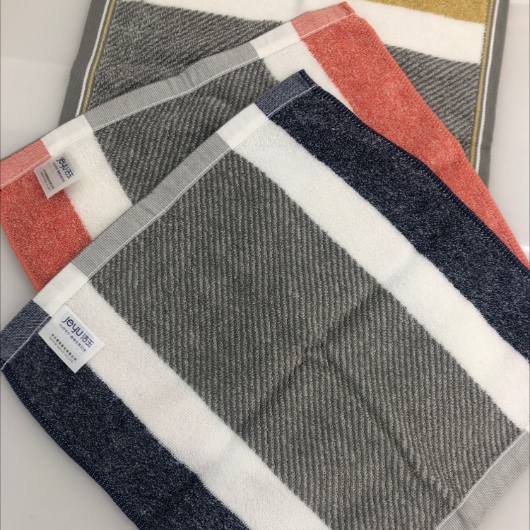 Best-selling striped square towel, baby face towel, kindergarten home face towel J1022W square towel pic 4