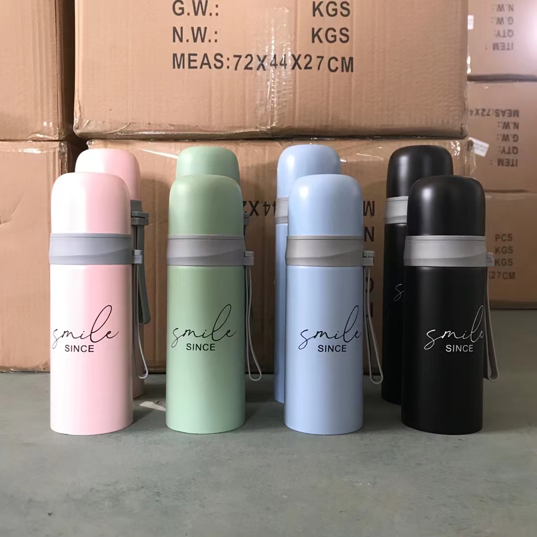 卡通小清新304不锈钢保温杯男女学生文可爱潮流便携水杯350-1