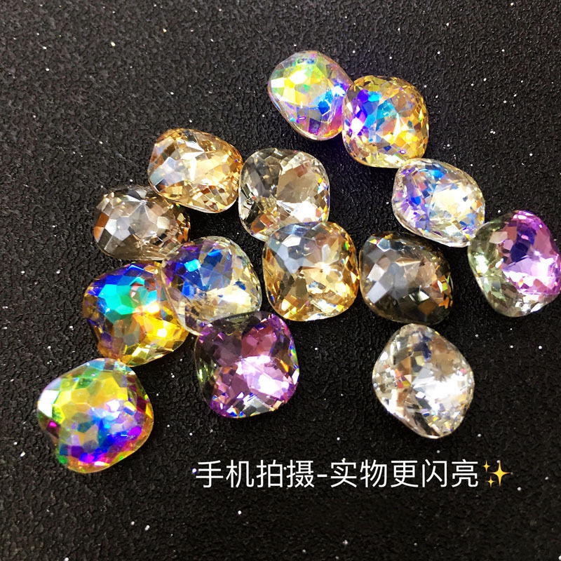 Nail jewelry shaped diamond flat mixed net red explosive AB color Champagne super flash diamond Japanese nail jewelry 1998