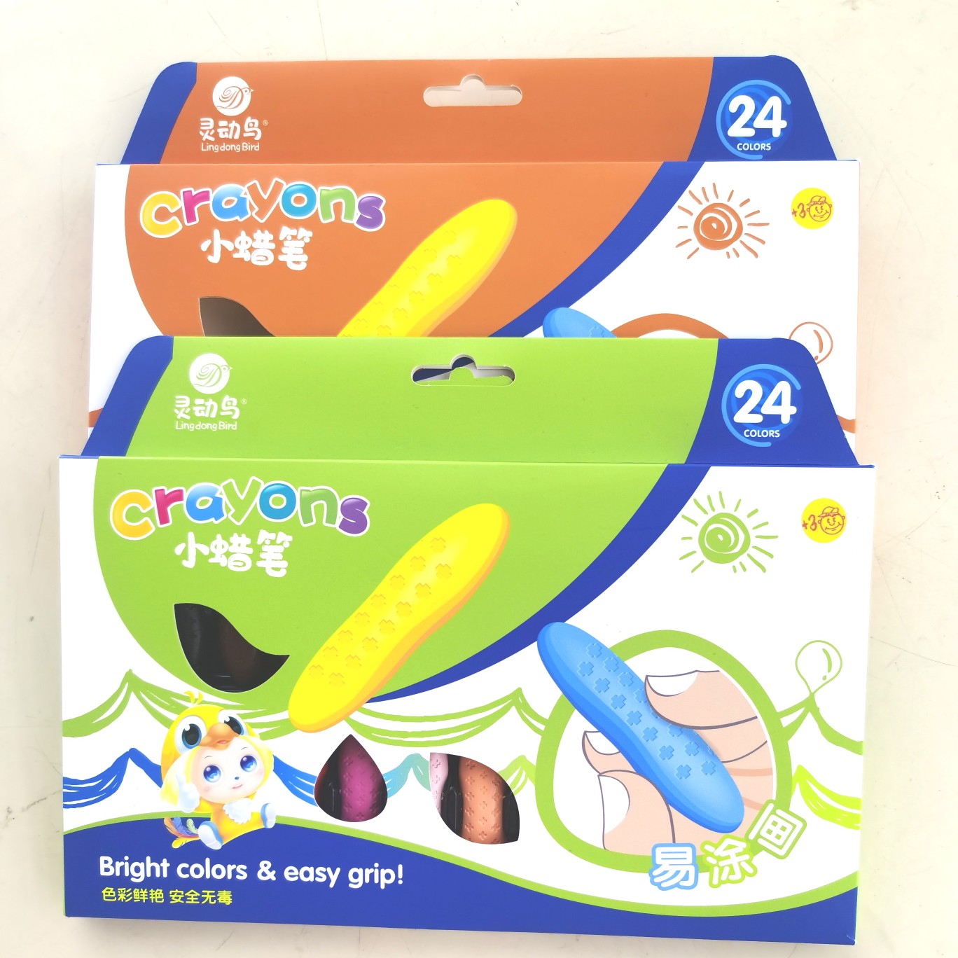 儿童无毒油画棒画笔 厂家直销24色塑料不脏手蜡笔  学生塑料蜡笔批发定制详情图5