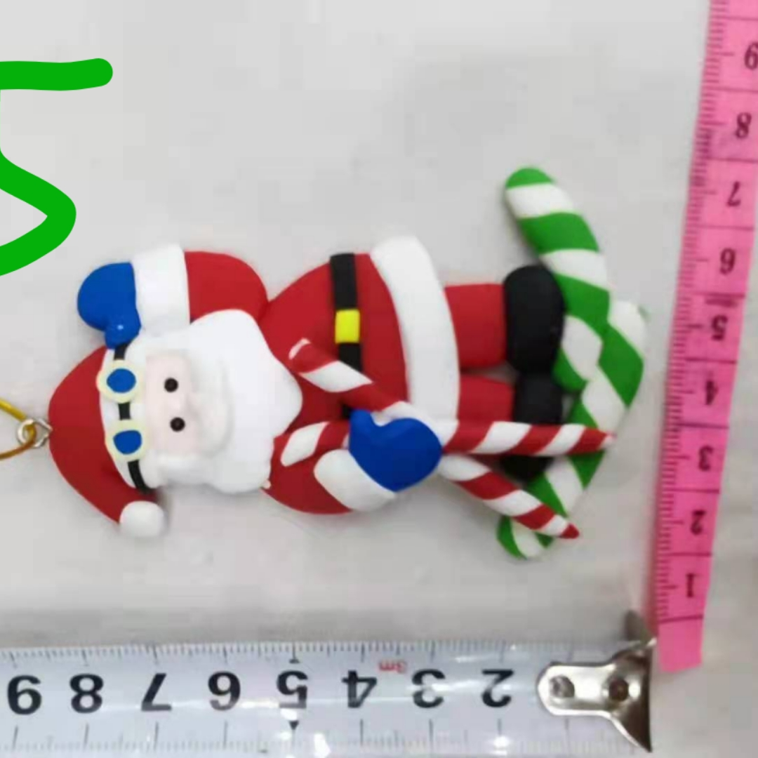 圣诞挂件圣诞软陶滑雪老人挂件圣诞礼物用品