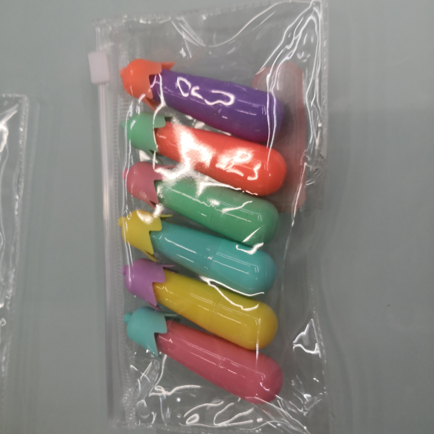 Yiwu Boyang Pen and Ink Supplies Store 819-6 color 🍆 eggplant zipper bag packaged highlighters