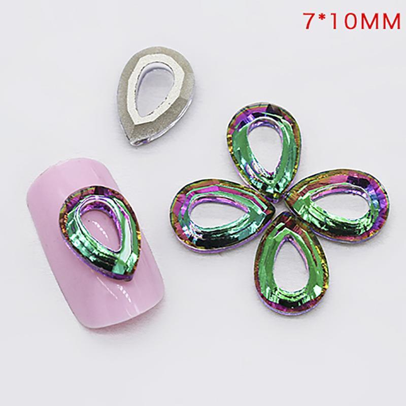 Nail jewelry shaped diamond flat mixed net celebrity AB color Champagne super flash diamond Japanese nail jewelry 1988