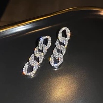 Simple full rhinestone design exquisite luxury atmospheric class earrings