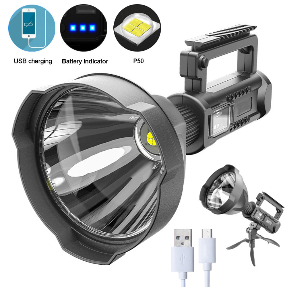 Mingxin MX-W590-P50 small multi-functional searchlight USB charging built-in Battery flashlight with stand detail image 4