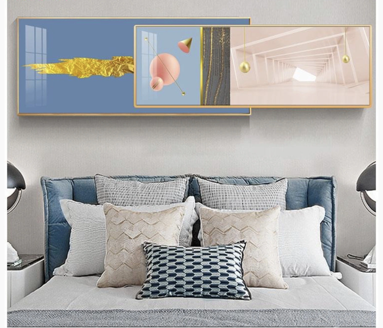 Abstract series of crystal porcelain bedside paintings with paintings within paintings detail image 4