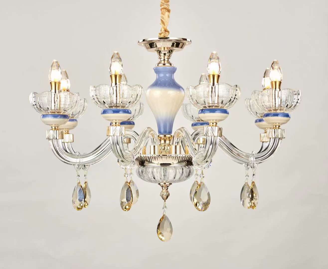 Six crystal glass ceramic chandeliers for the living room, dining room and bedroom Item Picture