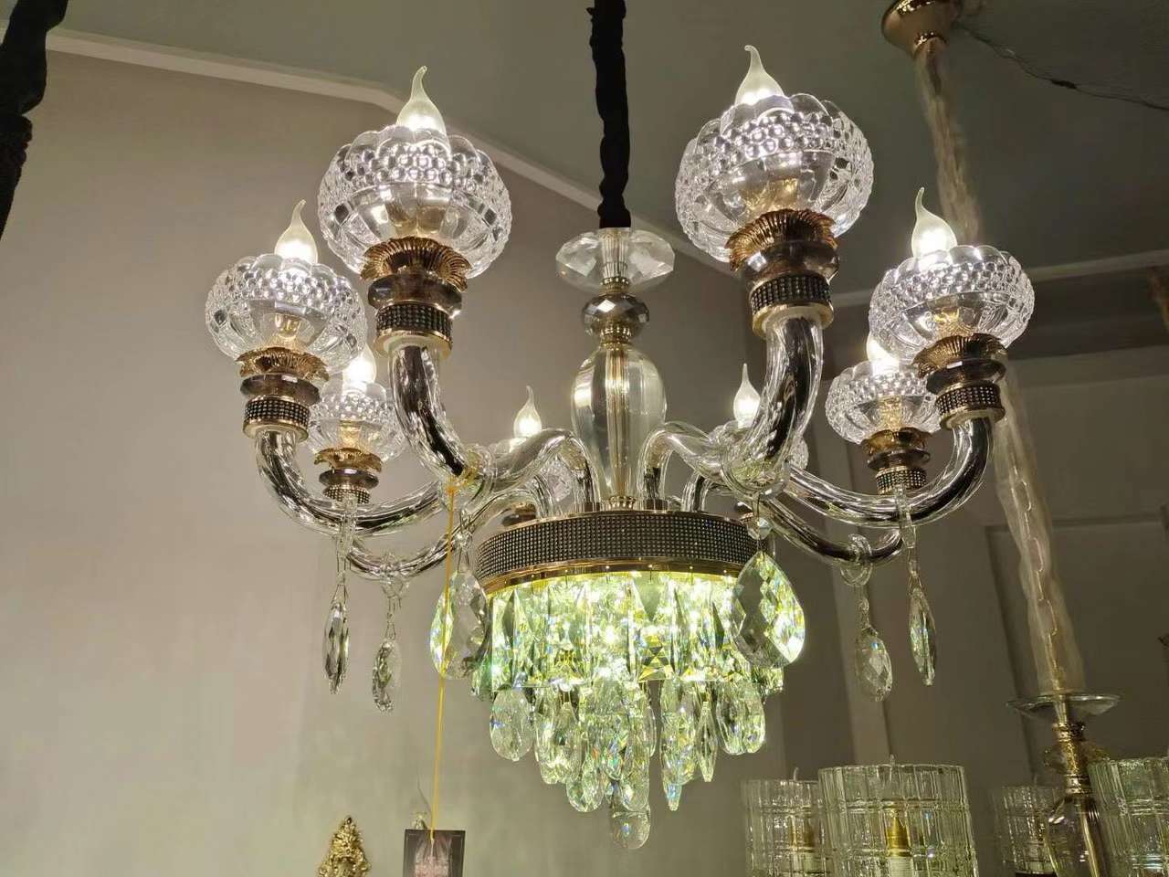 There are 6 crystal glass chandeliers for the living room, dining room and hotel detail image 6
