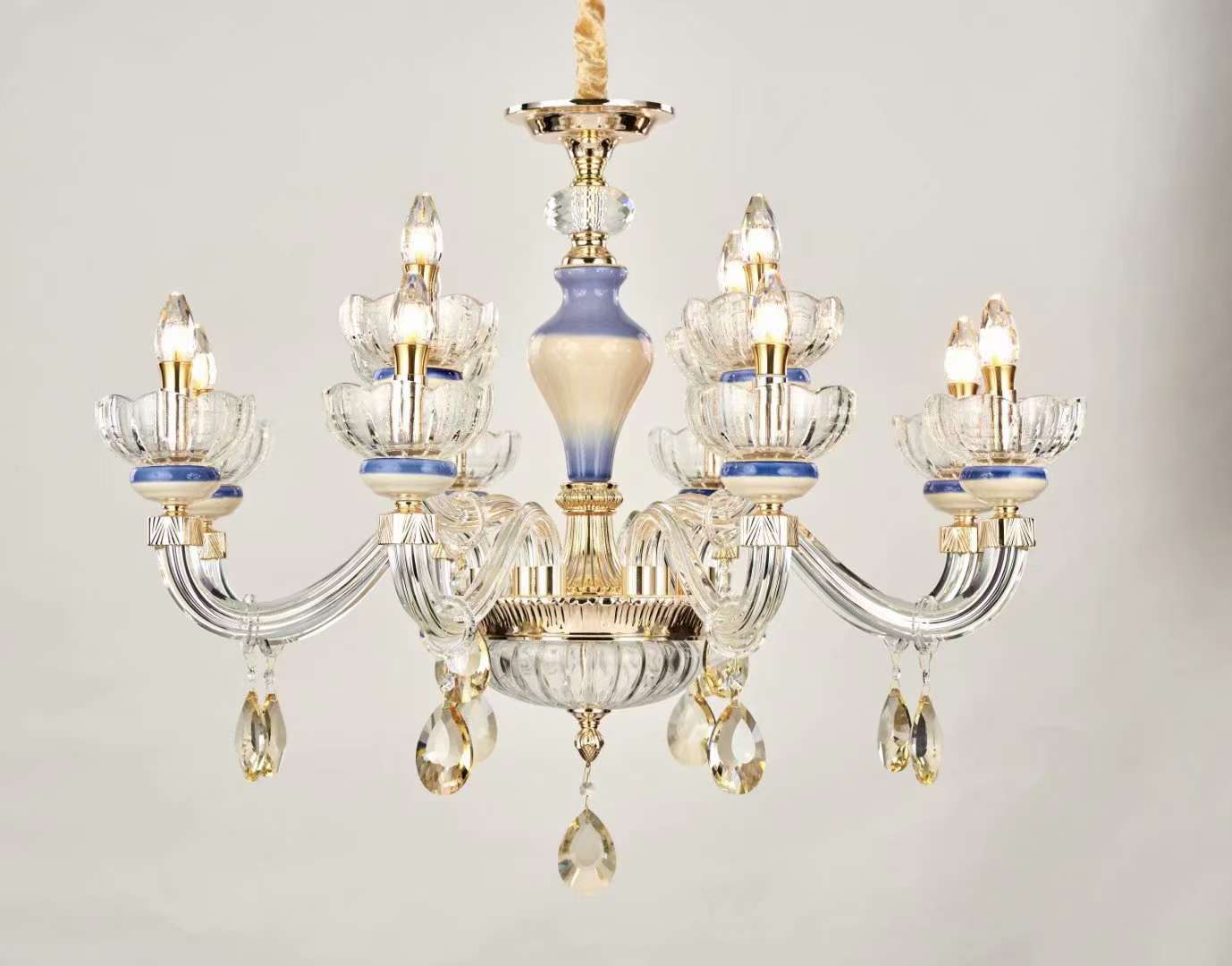 Six crystal glass ceramic chandeliers for the living room, dining room and bedroom Specification image
