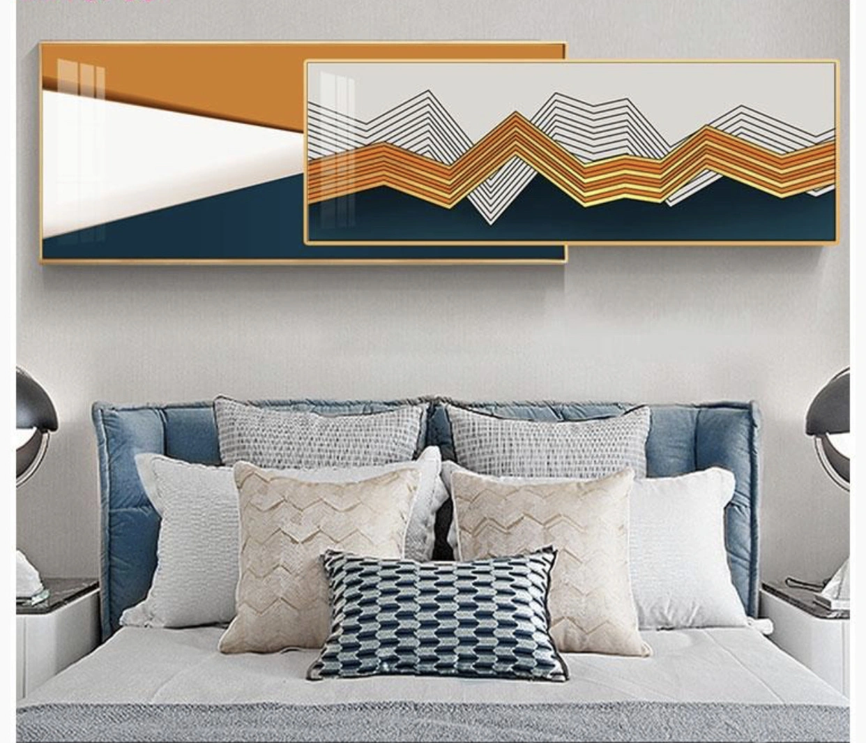 Abstract series of crystal porcelain bedside paintings with paintings within paintings detail image 1