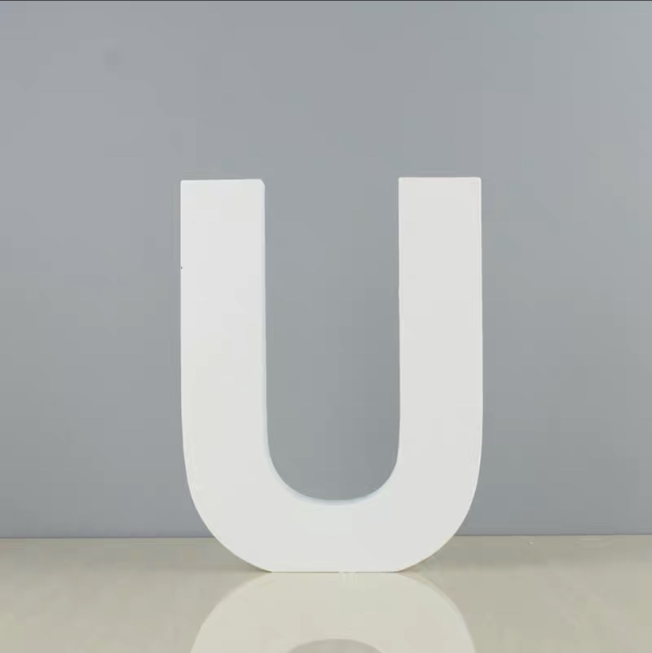 U白色木质英文字母摆件 手工DIY  便利贴创意拼贴 创意墙壁装饰