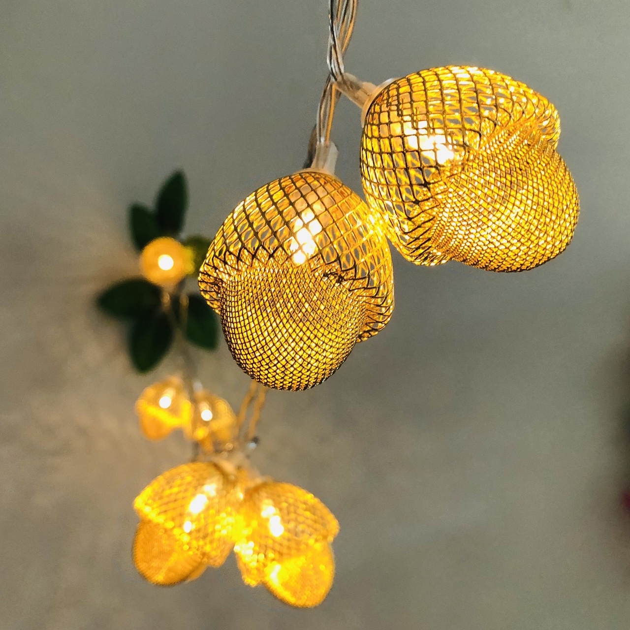 Thanksgiving LED Christmas acorn lights string Christmas tree garden party decoration lights Amazon Express burst chestnut 3 meters 20 light warm white light battery thumbnail