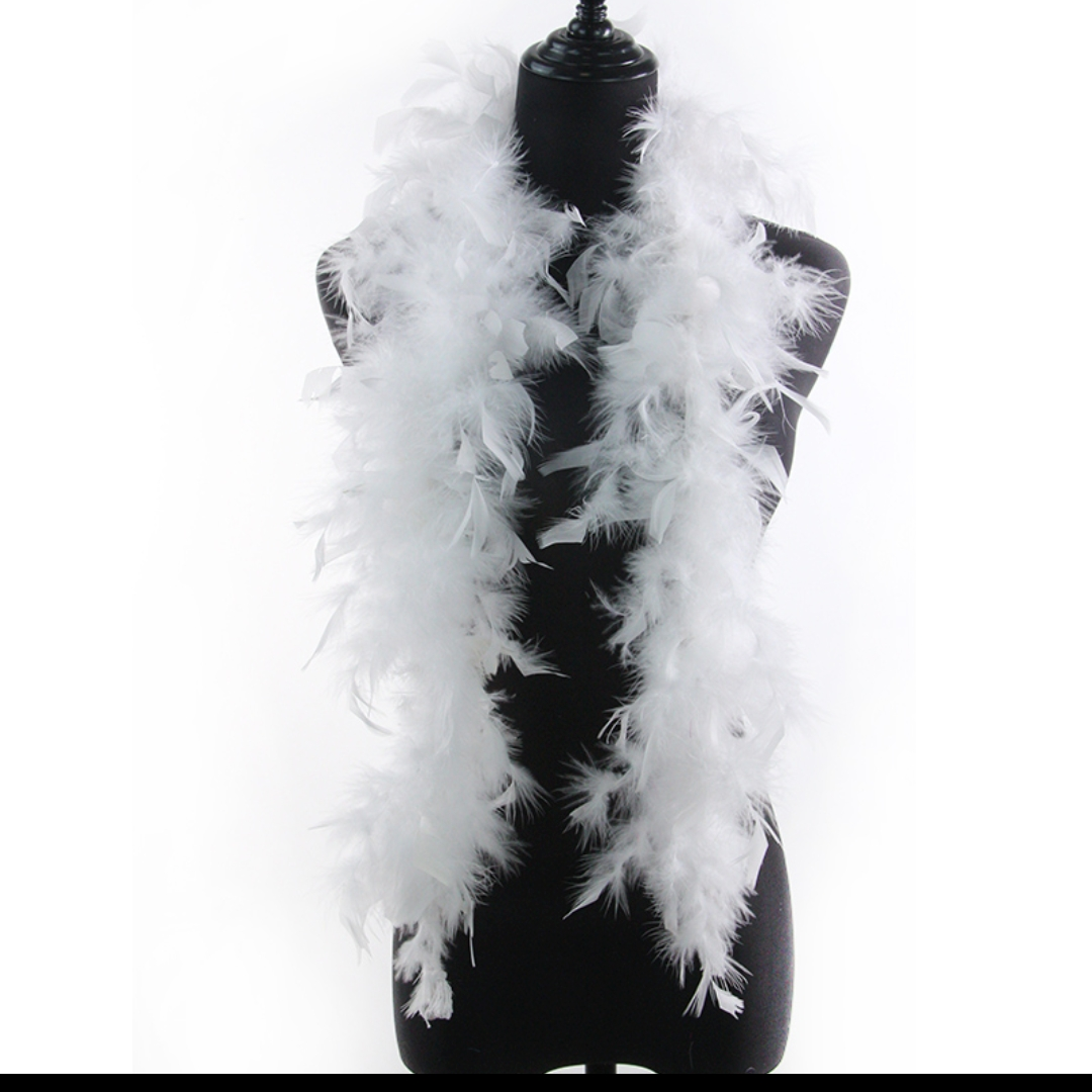 Turkey fire feather strip 110 grams 2 meters white