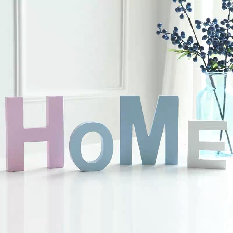home客厅摆件家居饰品创意字母现代简约木质玄关电视柜桌面装饰品
