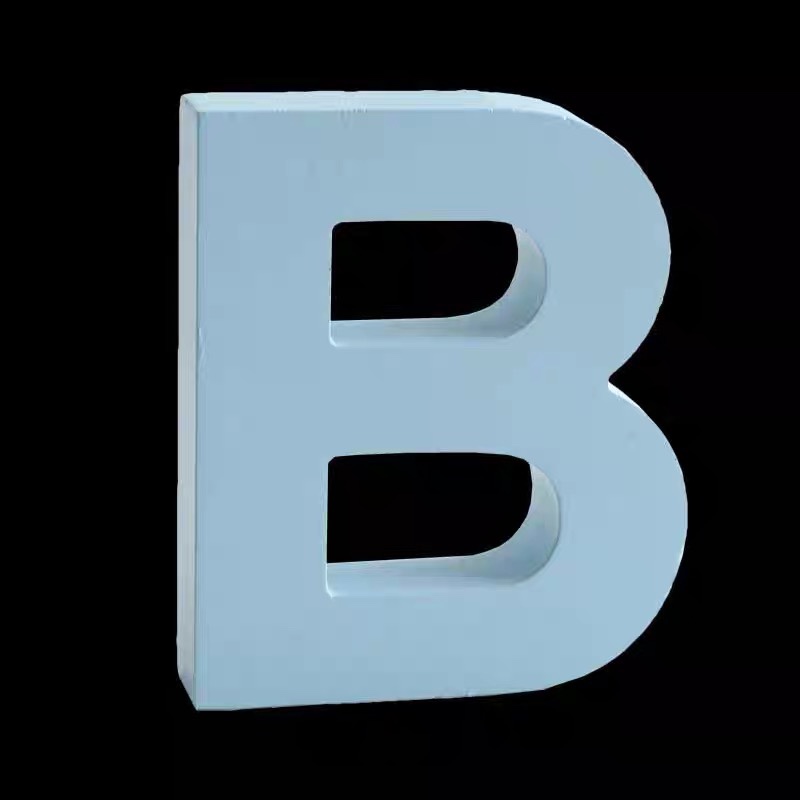 B蓝色木质英文字母摆件 手工DIY  便利贴创意拼贴 创意墙壁装饰