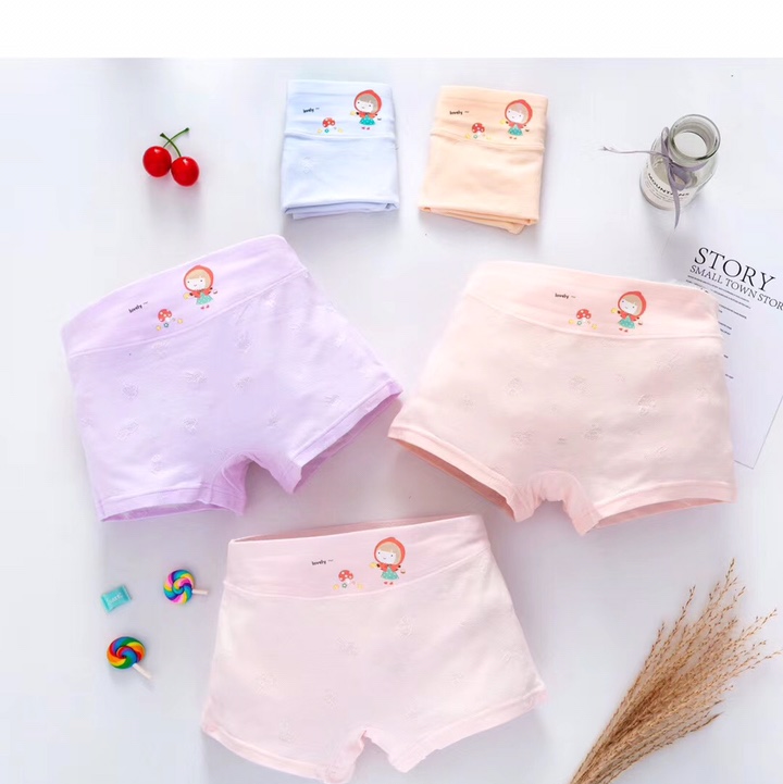 Children's underwear RC jacquard cotton fabric, cute pattern, soft, comfortable and breathable, girls' flat corner, Dilejia 1531#