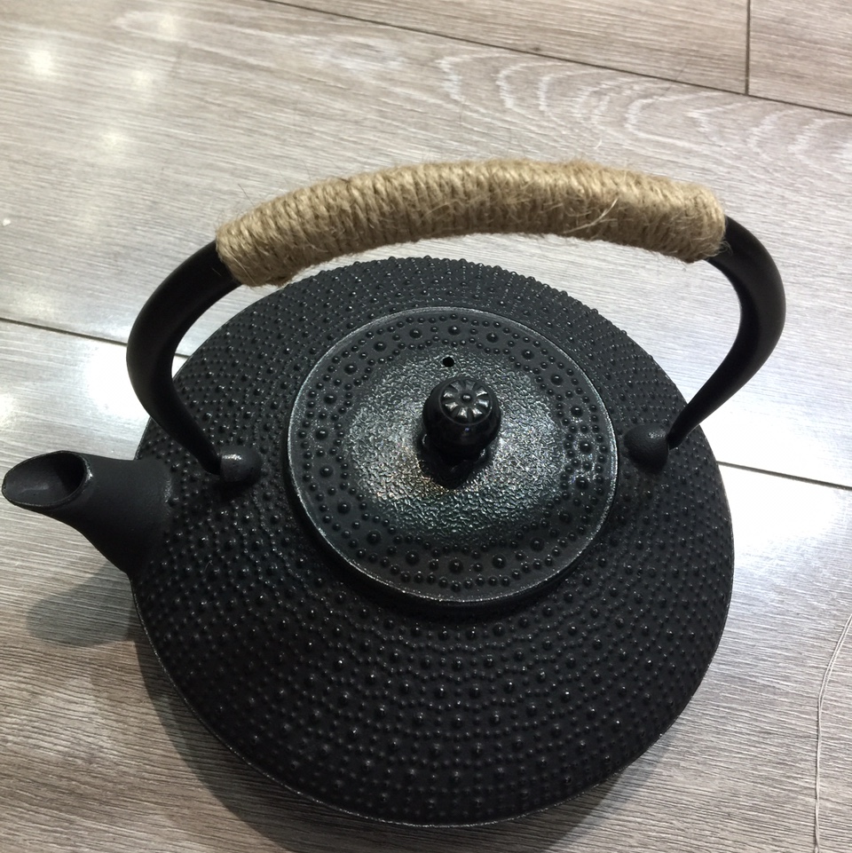 铸铁茶壶F170 复古铁艺铸铁茶壶日式手工铁壶户外露营烧水壶围炉煮茶电陶炉通用