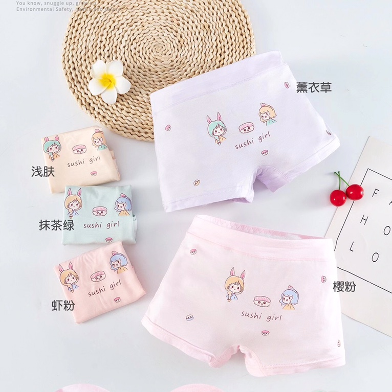 Children's underwear rayon fabric soft, comfortable and breathable lovely flower shape girl's flat horn Delecga 1249#