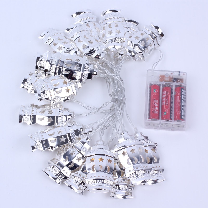 2021 New Iftar festival light string golden iron palace lamp led battery box Festival decorative light palace lamp 3m 20 light white light battery