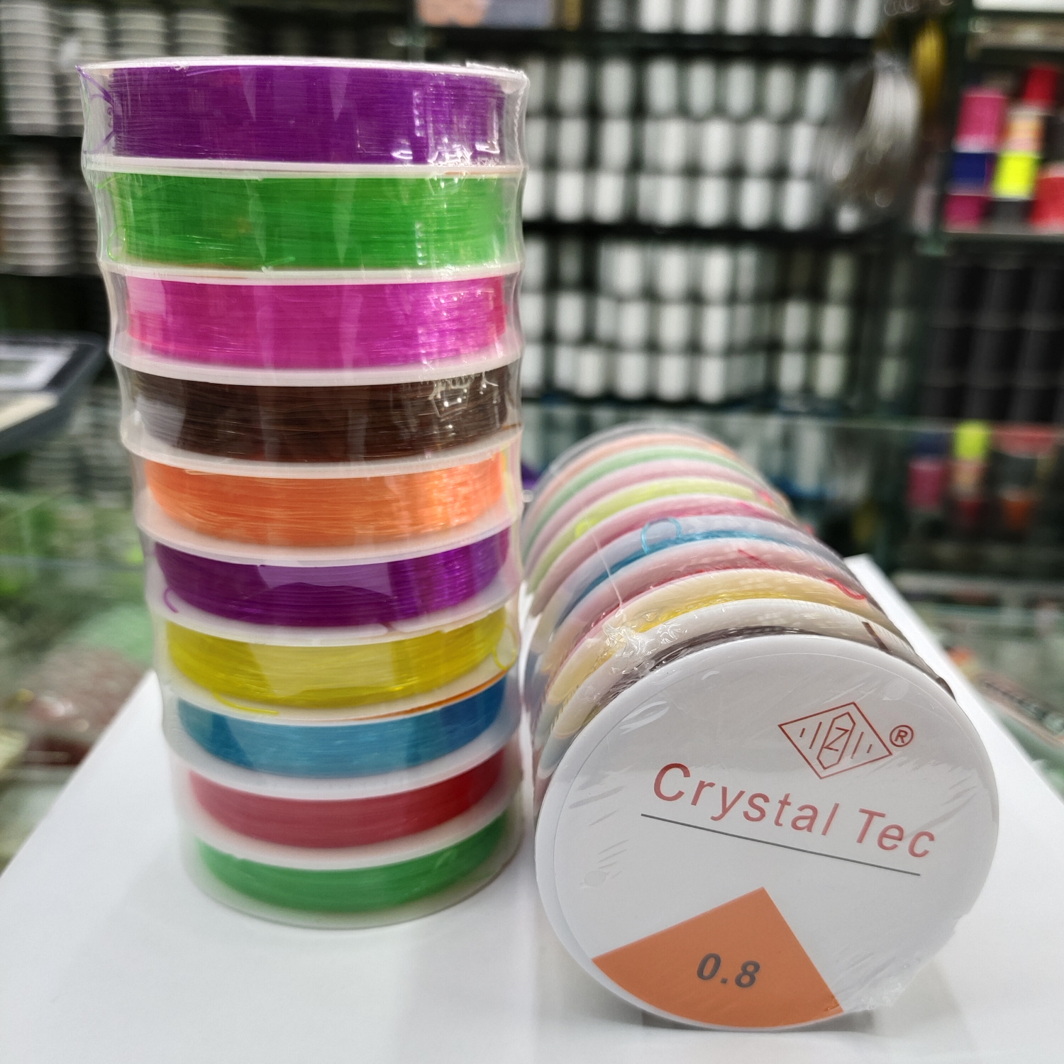 Elastic thread 0.8mm mixed color diy hand-braided beaded bracelet Fishing thread beads Crystal thread bead thread thread bead material