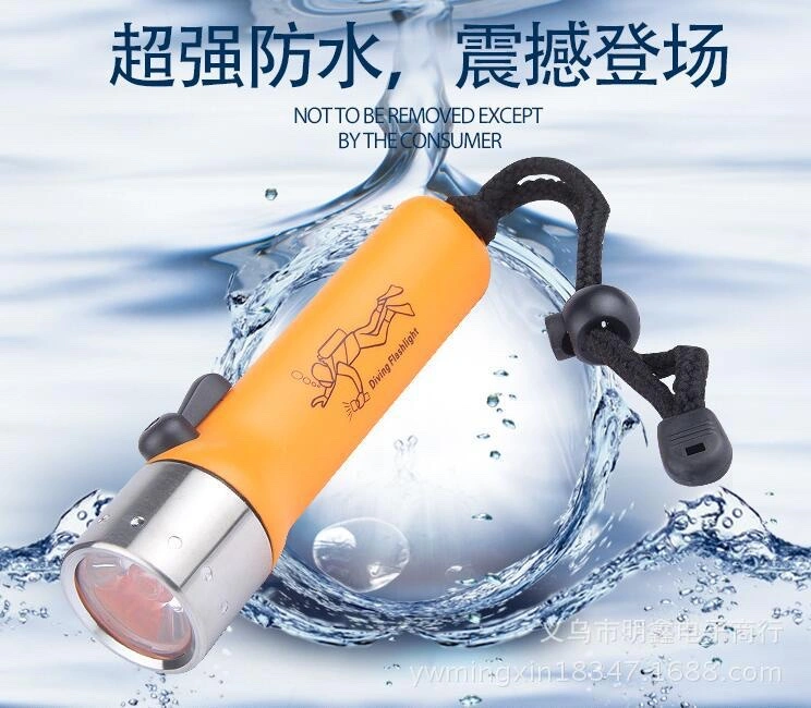 Mingxin Flashlight MX-01 High-intensity aluminum alloy diving special flashlight, underwater high-intensity lighting lamp, AA battery detail image 3