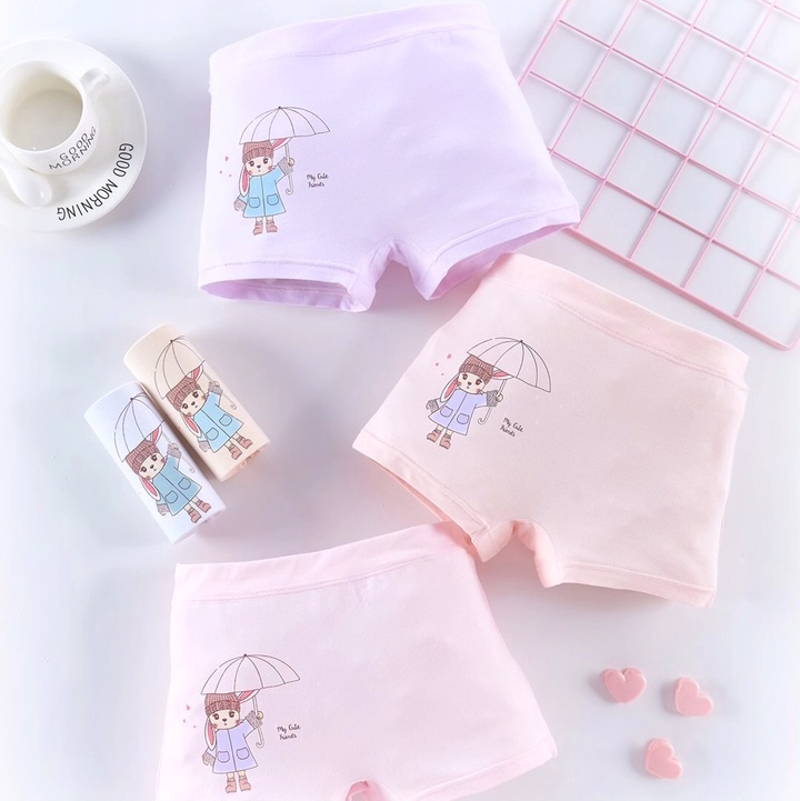 Children's underwear Rayon soft fabric comfortable breathable lovely flower shape girl's flat horn Dilecga 1536#
