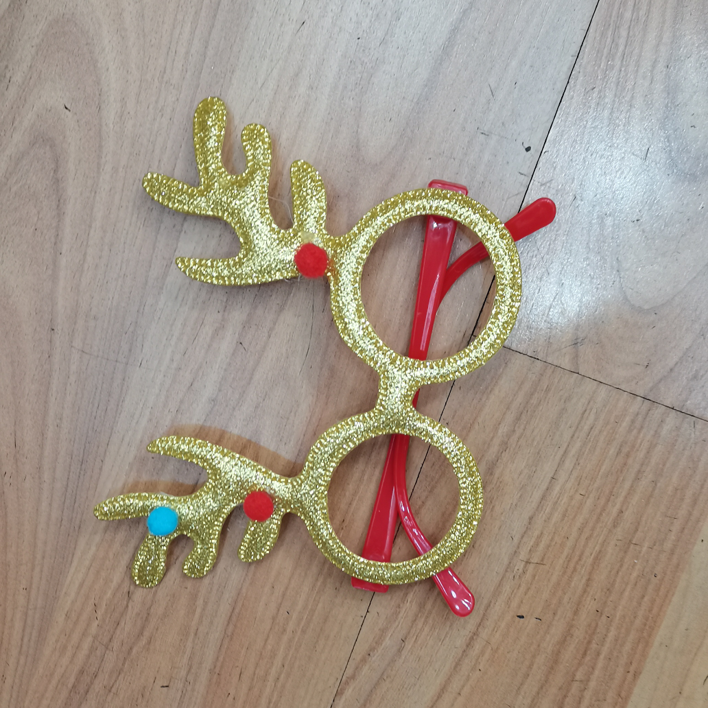 金色鹿角眼镜框框圣诞节产品圣诞礼物用品小孩用品