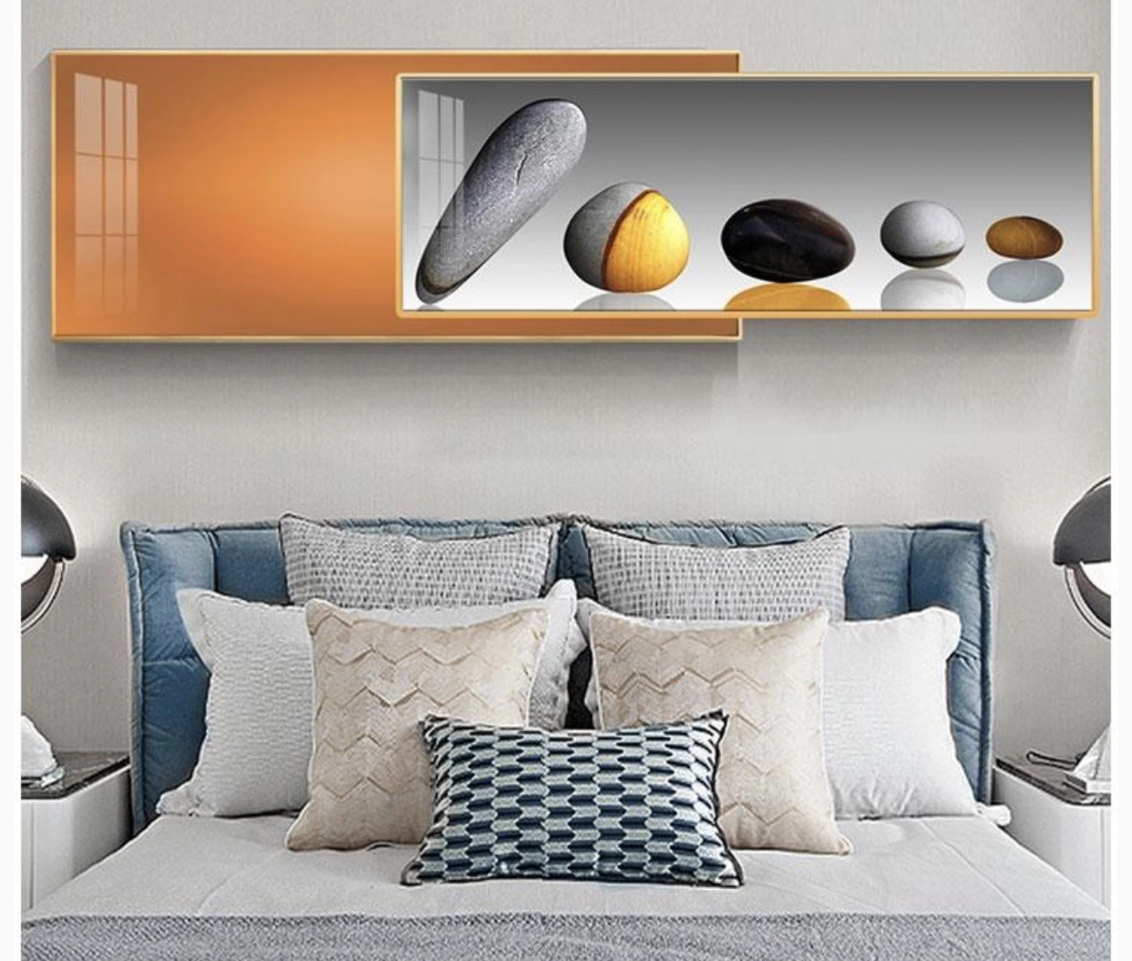 Abstract series of crystal porcelain bedside paintings with paintings within paintings detail image 3