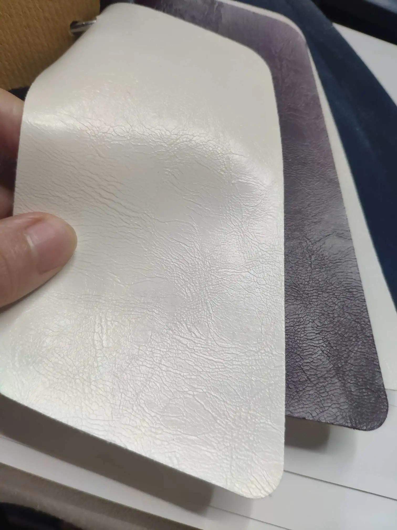 Artificial leather soft and hard wrapped sliding door leather wall decorative leather fabric in stock, decorative leather oil leather No. 7 detail image 2