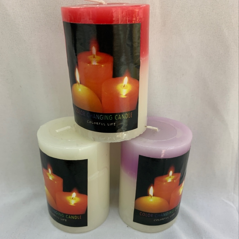 QLED01R蜡烛浪漫创意无烟去味烛光晚餐西餐厅夜晚变色蜡烛