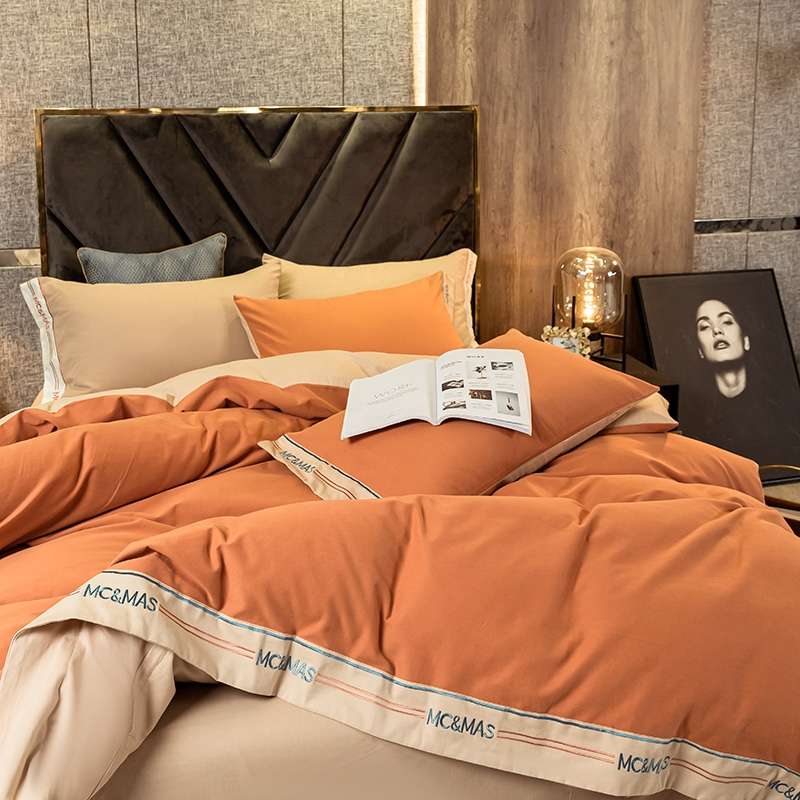 高档120支磨毛四件套全棉纯棉床单被套欧式刺绣轻奢酒店床上用品4详情3