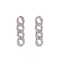 Temperament net red new rhinestone shining personality star with earrings