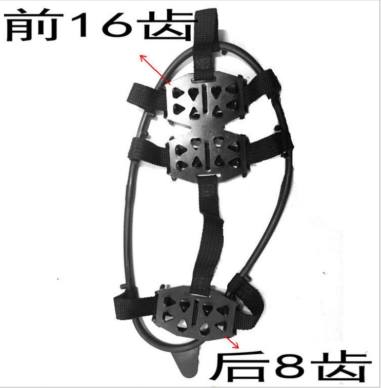 Outdoor Sports 24 Teeth Crampons Shoe Chain Snow Anti-Slip Mountaineering Shoe Cover Manufacturers Wholesale Crampons A Pair Of Two Prices Specification drawing
