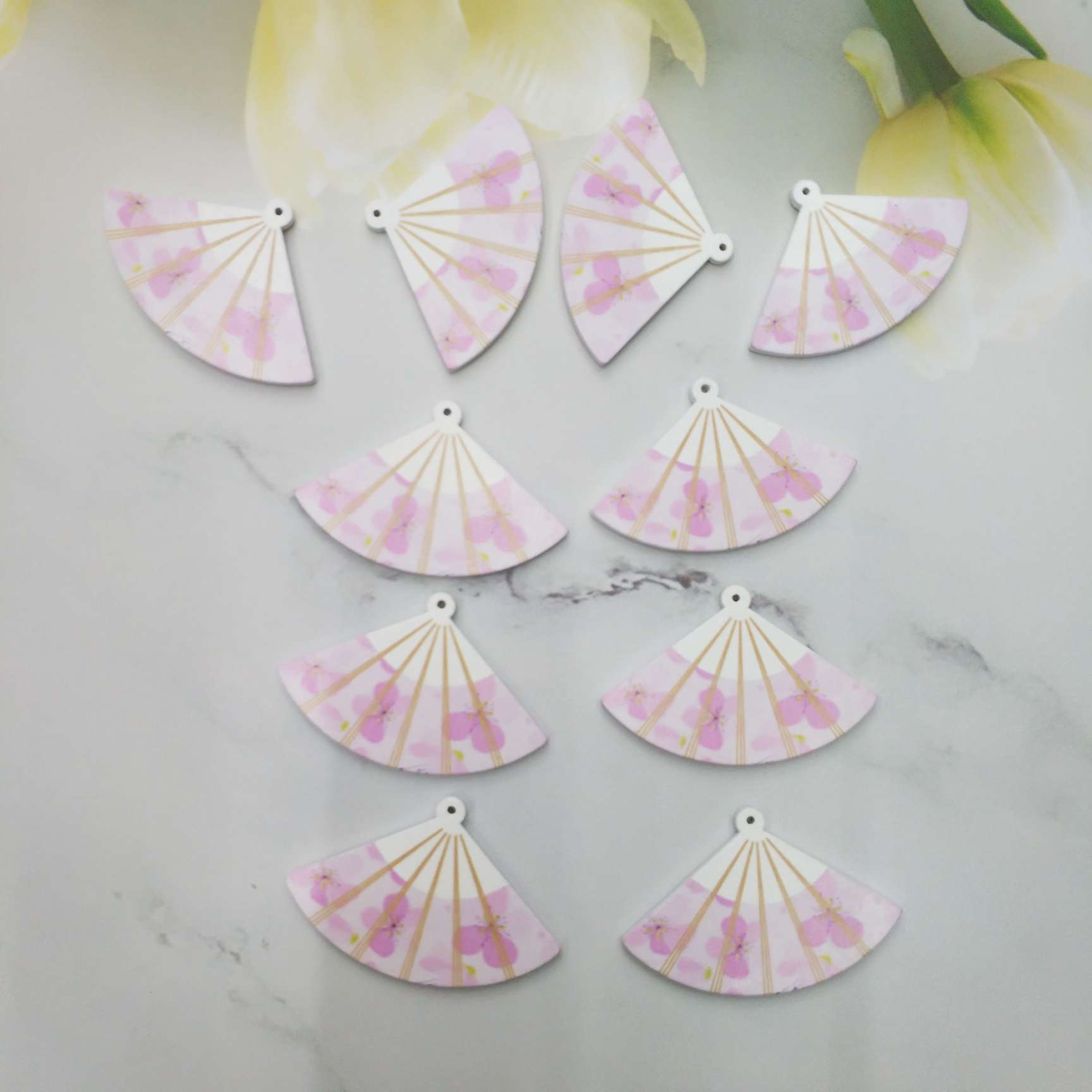 Small wooden fan, retro headwear, hair accessories, tassels, hair clips, accessories, earrings, pendants, DIY jewelry and accessories details Picture