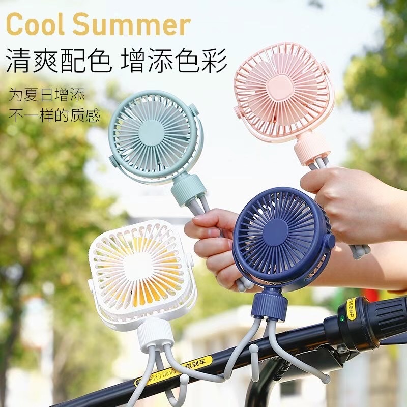Portable small fan, thoughtful seven-color night light charging fan detail image 3