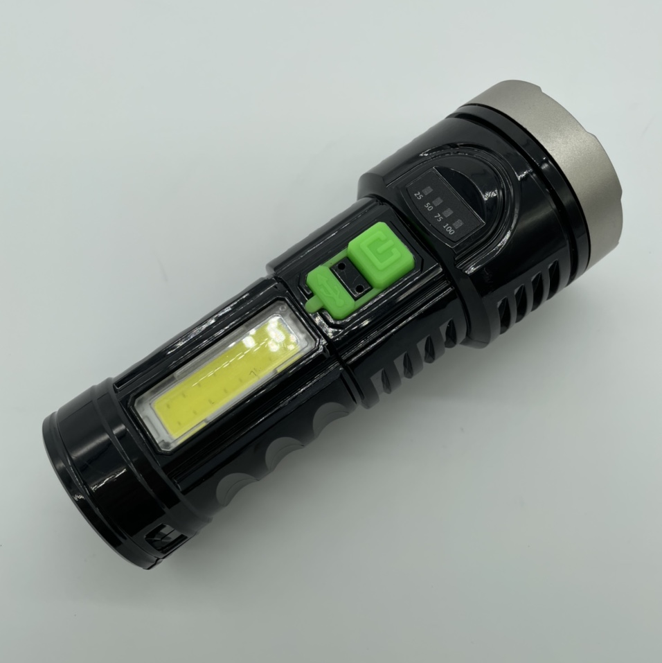 新款塑料内置电池照明带侧灯COB USB充电图