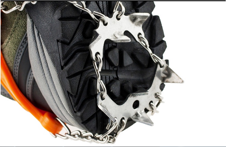 19 Teeth Crampons Outdoor Mountaineering Attachment Shoe Chain Non-Slip Nails Snowshoe Set Simple 19 Teeth 1 Pair 2 undefined